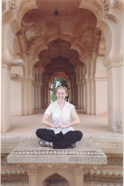 Min outside the Lotus Temple