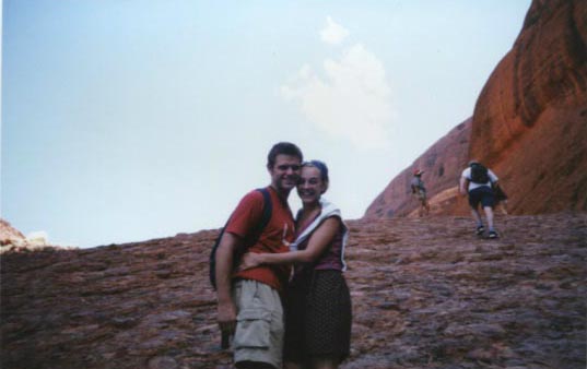 us on rock face